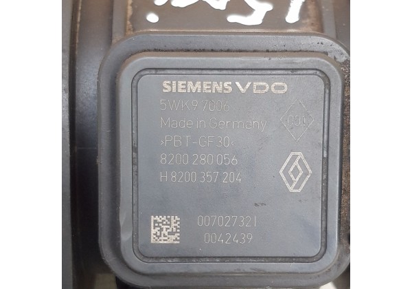 Витратомір повітря Renault Duster, Clio 2, Kangoo, Logan, Sandero, Thalia 2, 1.5 DCi, 8200280056, 5WK97006