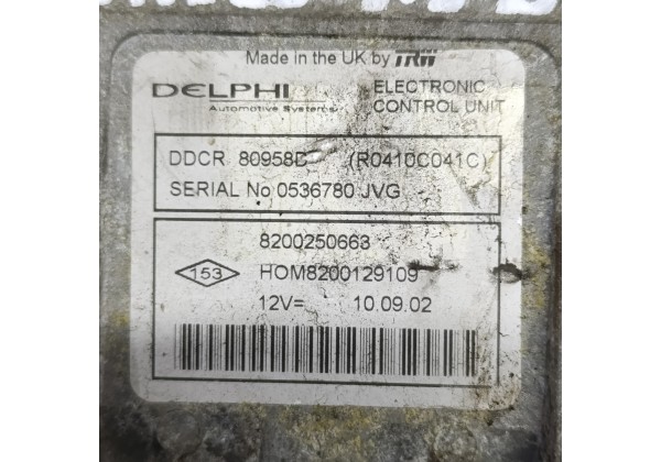 Комп'ютер двигуна, комплект запалювання Рено Канго 1.5 дці, Євро 3, 8200250663,HOM8200129109