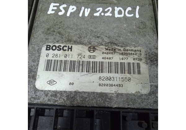 Комплект запалювання Espace 4, 2.2, 2.5 DCi, 8200311550, 8200384493, 0281011724, 8200403411, 8200315964, 8200283815
