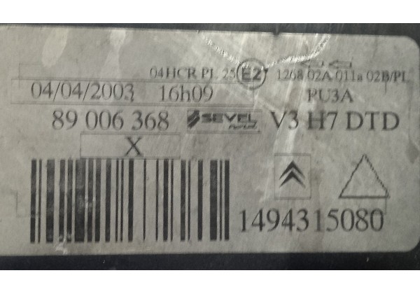Фара передня права Citroen C8, Peugeot 807, 620615, 89006368, 1494315080 *