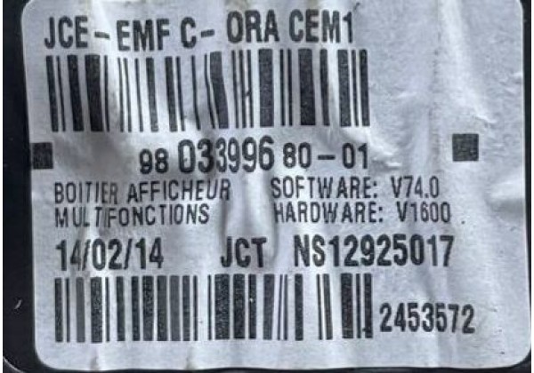 Інформаційний дисплей Citroen, Peugeot, 9803399680