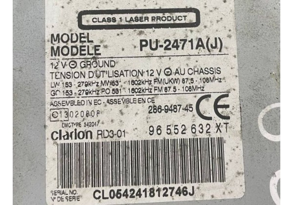 Магнітола Citroen C2, C3, 96552632XT