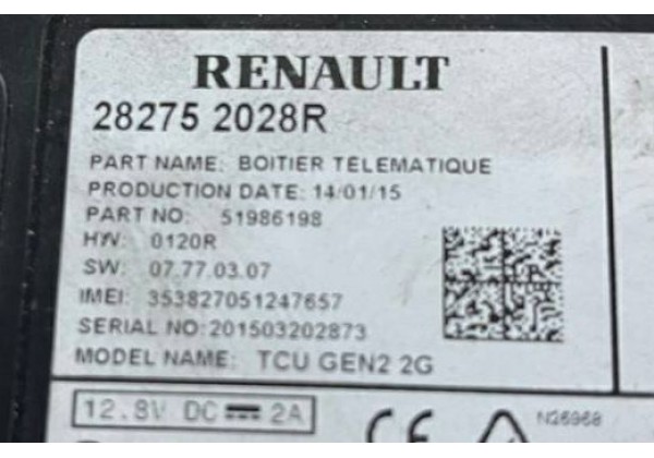 Модуль навігації TCU Renault, 2827522028R