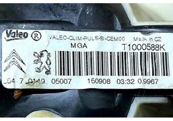 Вентилятор салону, моторчик пічки Citroen C3 Picasso, Peugeot 308, 07-13, 6441Z7, T1000588K