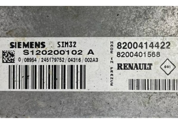 Комплект запалювання, ЕБУ, комп'ютер, Renault Modus, 1.2 16V, 8200414422, 8200401568, S120200102 A, 8200497363