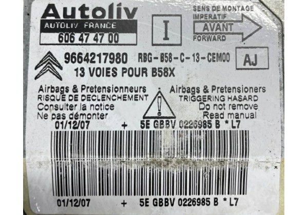 Блок керування AIRBAG Citroen C4 Picasso, 9664217980
