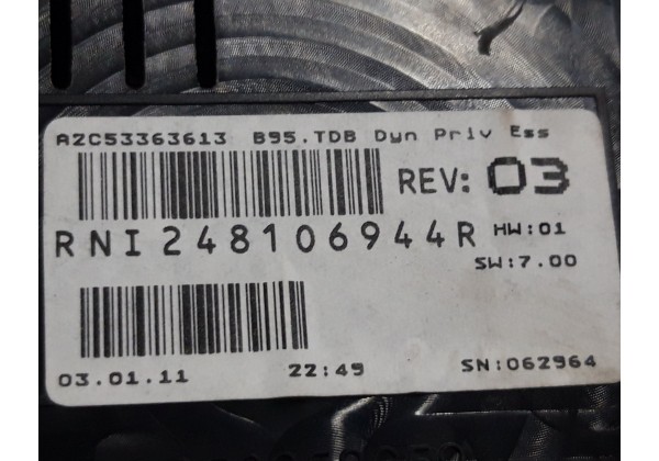 Панель приладів Renault Megane 3, 1.4, 16 16V, 248106944R,A2C53363613