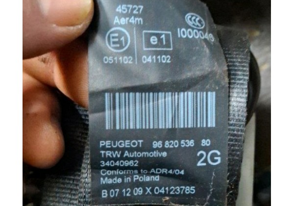 Ремінь безпеки задній лівий Peugeot 5008, 09-16, 9682053680, 34029946A