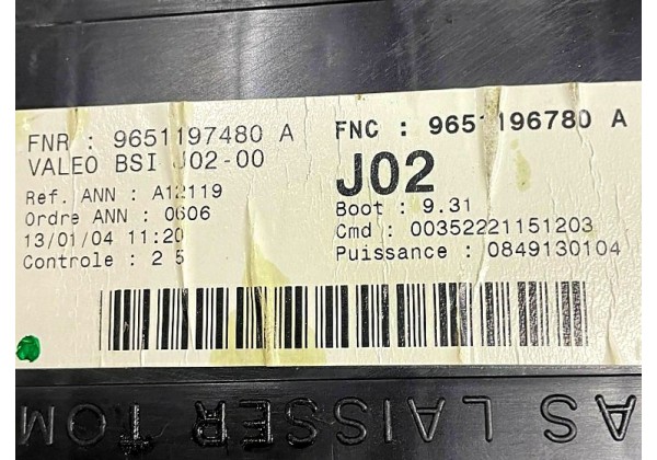 Комплект запалювання, ЕБУ, комп'ютер Peugeot 307, 2.0 16V, CC, кабріолет, 9649578780, 9653347180, 9651197480, 9651196780