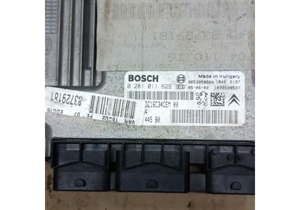 Комп'ютер, блок керування двигуном, комплект запалювання Пежо 307 1.6 хді, 9653958980,0281011629,9660105980,BSI2004,H05-01.