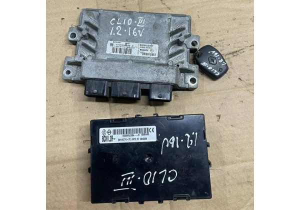 Комплект запалювання, ЕБУ, комп'ютер, Renault Clio 3, 1.2 16V, 8200522357, 8200510536, S120200105 A, 8200652284