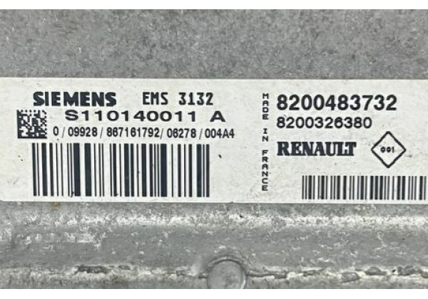 Комплект запалювання, ЕБУ, комп'ютер Renault Logan, 1.4 8V, 8200483732, 8200326380, S110140011 A, 8200250245 A, S118522006 C