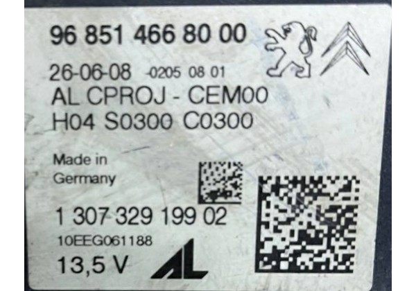 Блок управління фарами з ксеноном Peugeot 308, 07-13, 6224R0, 6224R1, 9685146680