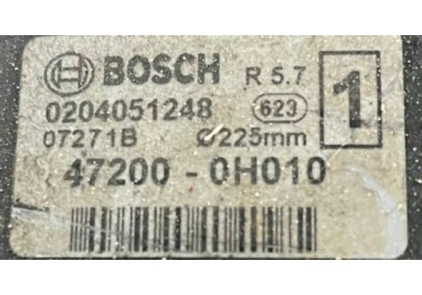 Вакуумний підсилювач гальм Citroen C1, Peugeot 107, Toyota Aygo, 0204051248, 47200-0H010, 472000H010