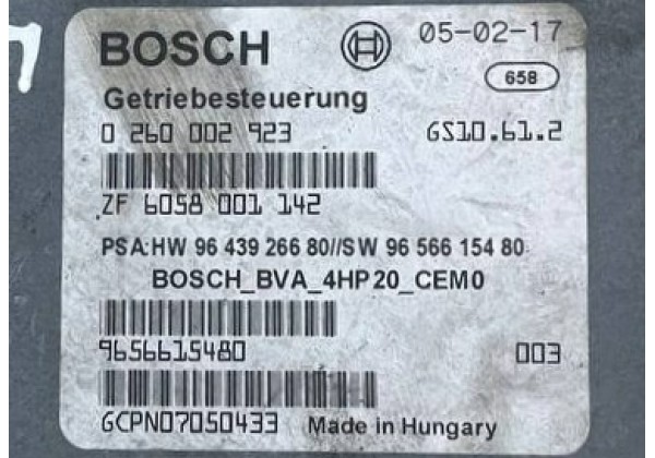 Електронний блок управління автоматичною КПП Citroen C5, Peugeot 407, 0260002923, 9643926680, 9656615480