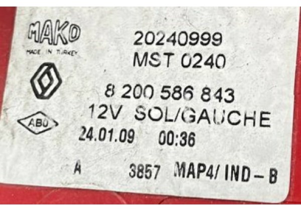 Ліхтар задній лівий Renault Clio 3, універсал, 05-12, 8200586843, 20240999