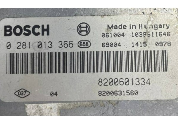 Комплект запалювання, ЕБУ, комп'ютер, Renault Megane 2, Scenic 2, 1.9 DCi, 0281013366, 8200601334, 8200631560, 8200606826, U118400150 H