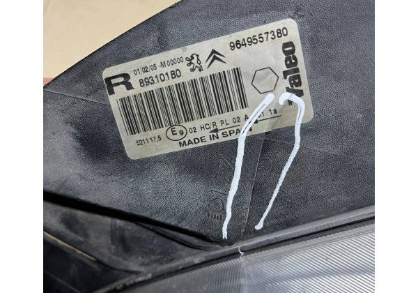 Фара передня права Citroen Xsara Picasso, 9649557380, 89310180