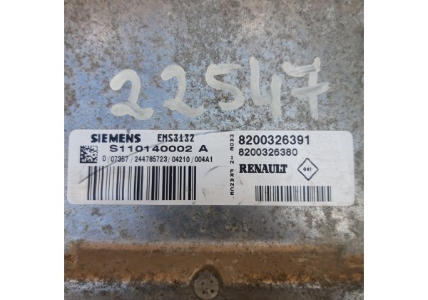Електронний блок управління двигуном, ЕБУ, комп'ютор Renault Clio 2, Simbol, Kangoo, Twingo, 1.4 8V, 8200326391, 8200326380, S110140002