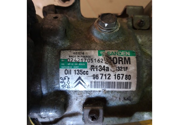Компресор кондиціонера Citroen Berlingo 2, C4, C5, Peugeot Partner 2, 3008, 307, 308, 5008, 508, 1.6 HDi / VTi / THP, 1.8 16V, 2.0 16V, 6453QL, 6453WN, 6453WP, 6453ZA, 6453ZC, 9651911480, 9659875880, 9671216780, 9671333180, 9688354080, 9800839580
