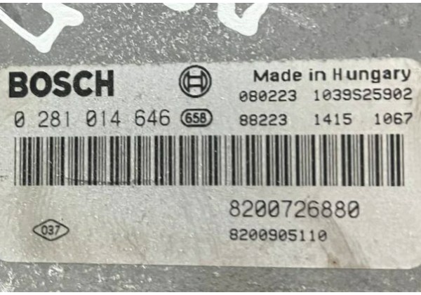 Комплект запалювання, ЕБУ, комп'ютер Renault Laguna 3, 2.0 DCi, 8200726880, 8200905110, 0281014646, A2C53186521, 284B10046R 