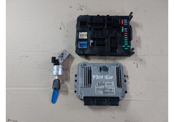 Комплект запалювання ЕБУ Peugeot 307, Citroen C4, 1.6 HDi, 0281011634, 9660324180, 9653958980, 9661940480, ціна без замка запалювання.