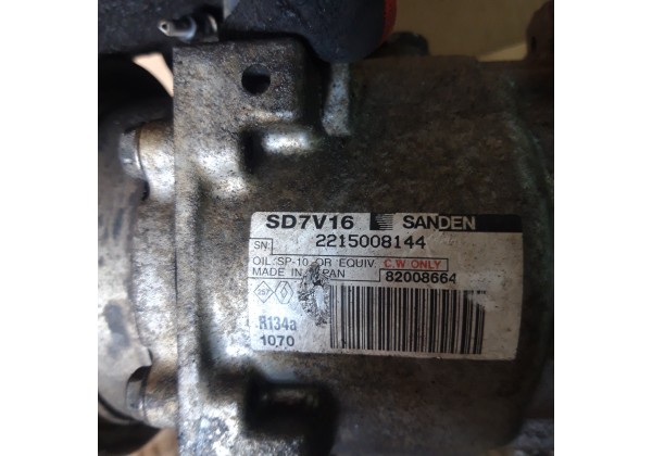 Компресор кондиціонера Renault Duster, Logan, Sandero, 1.2 16V, 1.4, 1.5 DCi, 1.6 16V, 6001548723, 6001549991, 8200526884, 8200866440, 8200117767, 8200600135, 8200781489, 8200866441, 926000097R, 926006229R