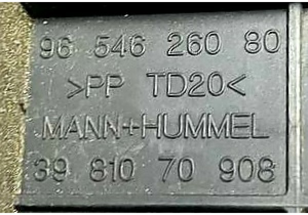 Резонатор повітря Peugeot 207, 1.4 16V, 9654626080, 3981070908