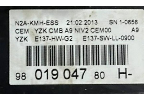 Щиток приладів Peugeot 208, 9801904780