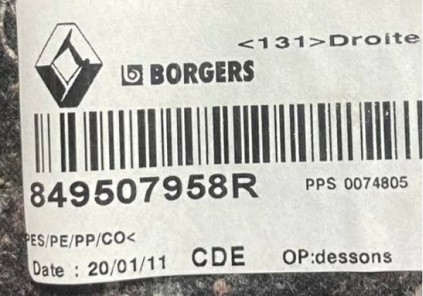 Обшивка багажника права сторона Renault Grand Scenic 3, 849507958R
