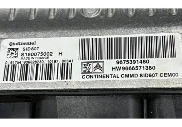 Комплект запалювання, ЕБУ, комп'ютер Peugeot 308, 1.6 EHDi, 9675391480, 9666571380, S180075002 H, 9666895780
