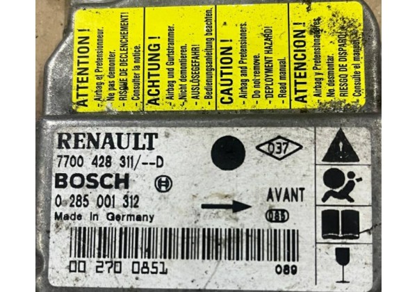Блок управління AIRBAG Renault Clio 2, Symbol, 7700428311, 0285001312