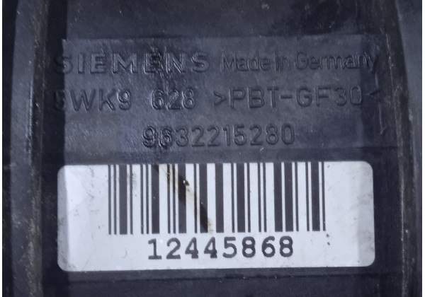 Витратомір повітря Citroen / Peugeot, 2.0 HDi, 2.2 HDi, 5WK9628Z, 9632215280