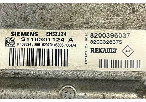 Комплект запалювання, ЕБУ, комп'ютер Renault Clio 2, Kangoo, 1.6 16V, 8200396037, 8200326375, S118301124 A, 8200461565 