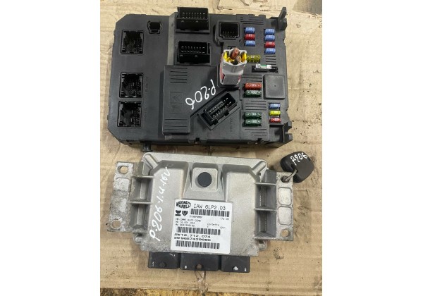 Комплект запалювання, ЕБУ, комп'ютер Peugeot 206, 1.4 16V, 9657429680, 9647498180, 16712074, 9653667580