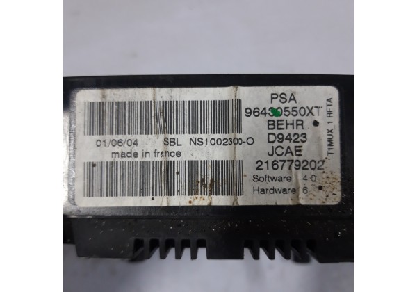 Блок управління пічкою, кондиціонером Peugeot 206, 307, 96430550XT, 216779202