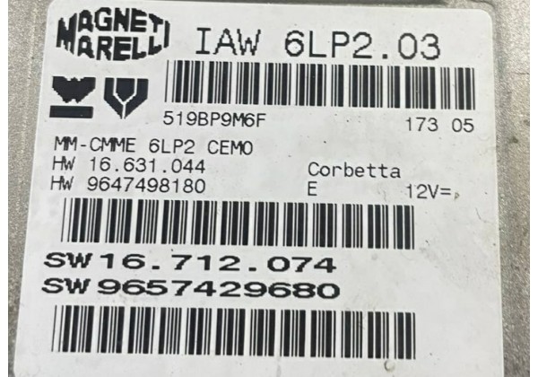 Комплект запалювання, ЕБУ, комп'ютер Peugeot 206, 1.4 16V, 9657429680, 9647498180, 16712074, 9653667580